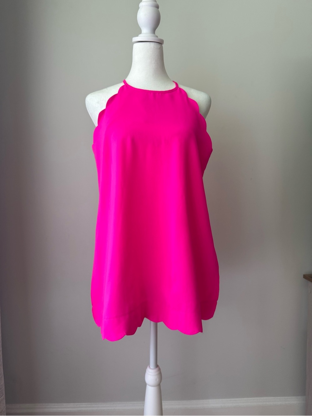 Vici Hot Pink Scallop Halter Camisole